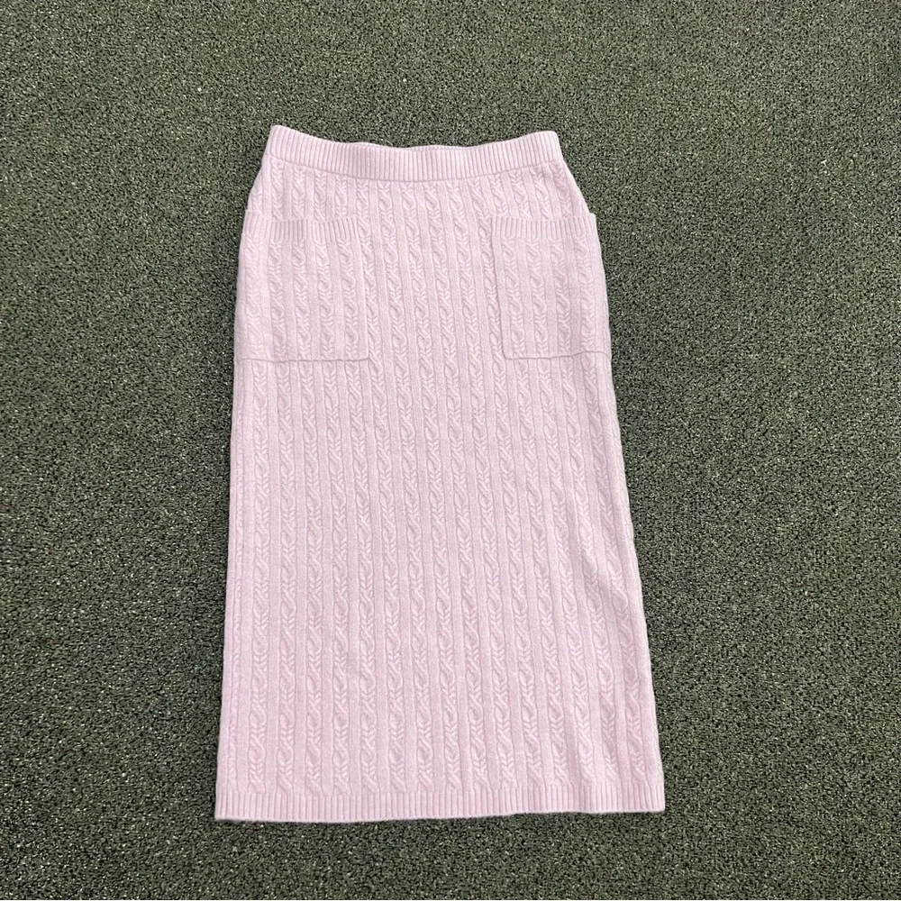 TARGET X FUTURE COLLECTIVE Lavender Light Purple Midi Sweater Skirt Pockets Sz M